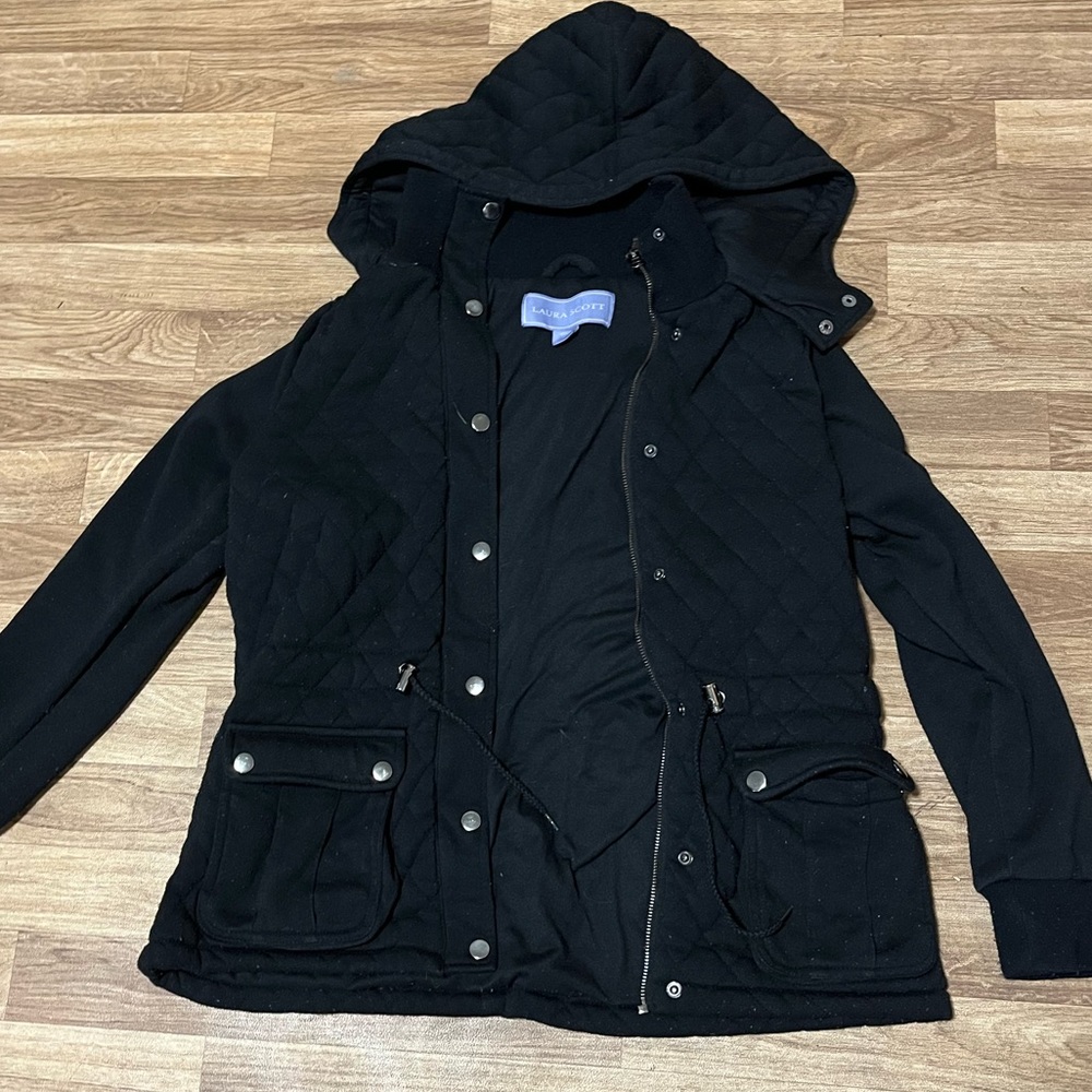 Laura Scott black coat